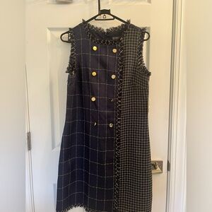 NWT Julia Jordan navy blue and gold sleeveless dress. Size 6